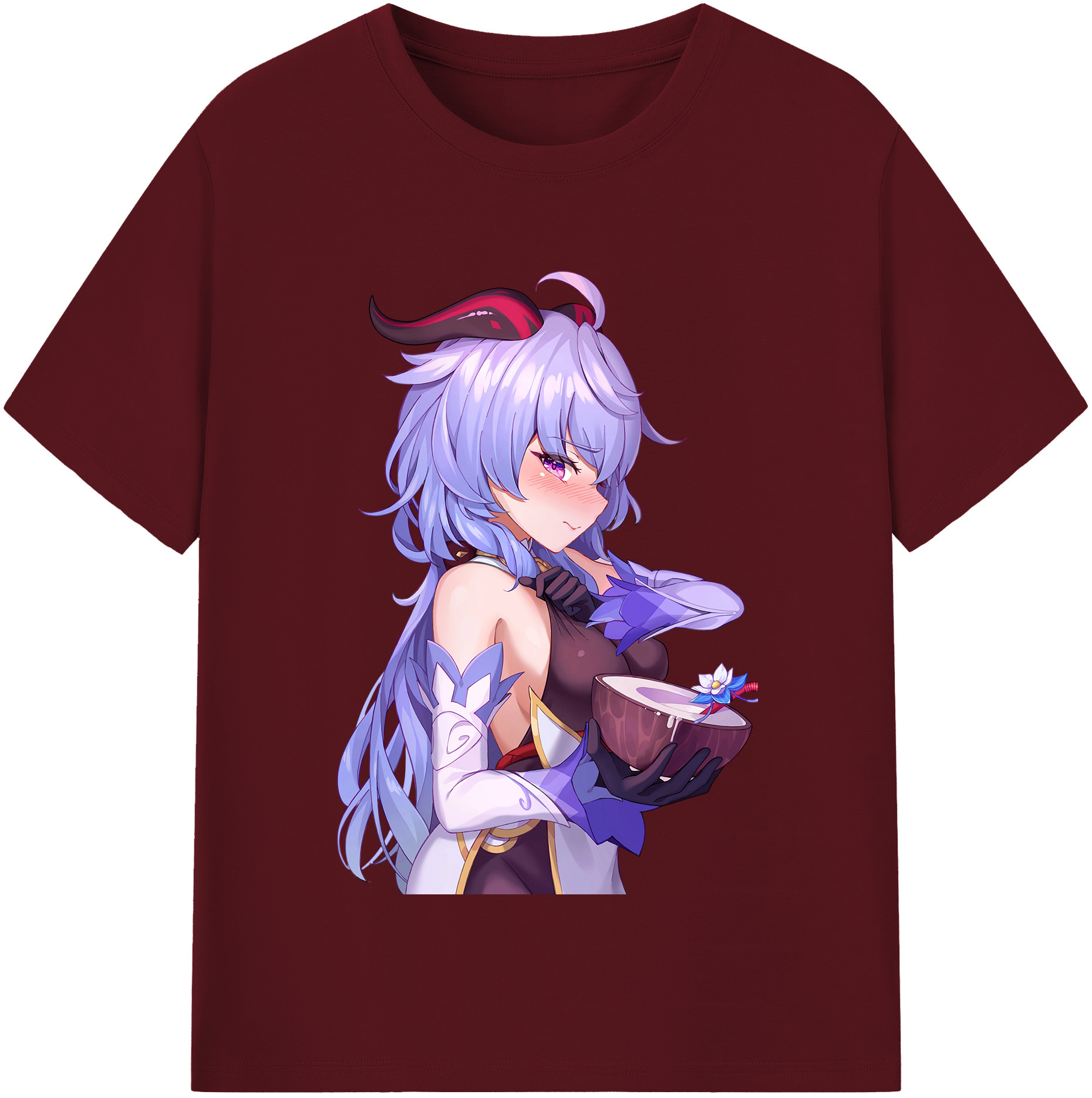げんし神 甘雨 かんう genshin Ganyu 綿100％半袖Tシャツ（フロントプリント）